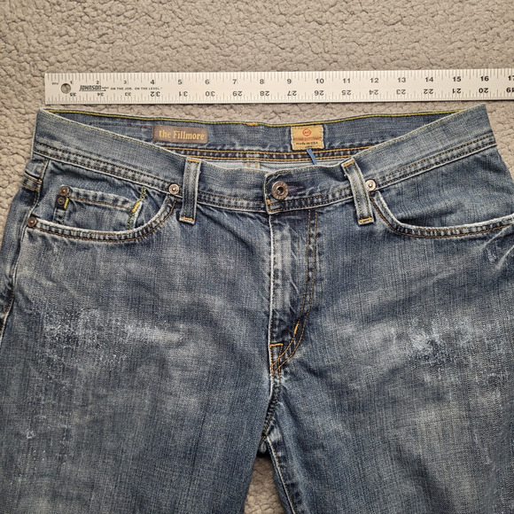 AG Adriano Goldschmied Jeans Mens 33x32 Blue Denim The Fillmore Bootcut Casual - Picture 9 of 12
